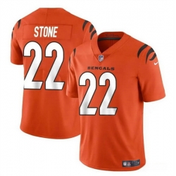 Men Cincinnati Bengals 22 Geno Stone Orange Vapor Untouchable Limited Stitched Jersey