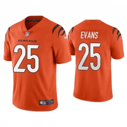 Men Cincinnati Bengals 25 Chris Evans 2021 Orange Vapor Untouchable Limited Stitched Jersey
