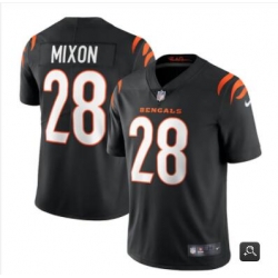 Men Cincinnati Bengals #28 Joe Mixon 2021 Black Vapor Limited Stitched NFL Jersey