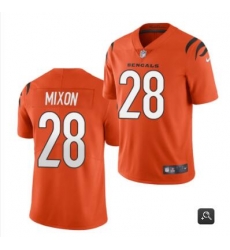 Men Cincinnati Bengals #28 Joe Mixon 2021 Orange Vapor Limited Stitched NFL Jersey