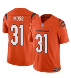 Men Cincinnati Bengals 31 Zack Moss Orange 2024 F U S E  Vapor Untouchable Limited Stitched Jersey