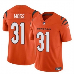 Men Cincinnati Bengals 31 Zack Moss Orange 2024 F U S E  Vapor Untouchable Limited Stitched Jersey