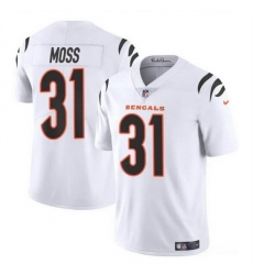 Men Cincinnati Bengals 31 Zack Moss White Vapor Untouchable Limited Stitched Jersey