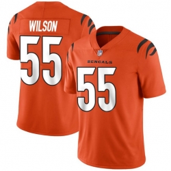 Men Cincinnati Bengals 55 Logan Wilson 2021 Orange Vapor Untouchable Limited Stitched Jersey