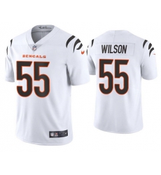 Men Cincinnati Bengals 55 Logan Wilson 2021 White Vapor Untouchable Limited Stitched Jersey