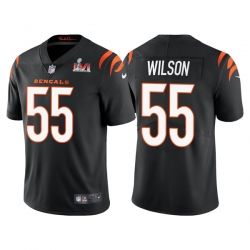 Men Cincinnati Bengals 55 Logan Wilson 2022 Black Super Bowl LVI Vapor Limited Stitched Jersey