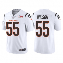 Men Cincinnati Bengals 55 Logan Wilson 2022 White Super Bowl LVI Vapor Limited Stitched Jersey