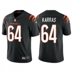 Men Cincinnati Bengals 64 Ted Karras Black Vapor Untouchable Limited Stitched Jersey