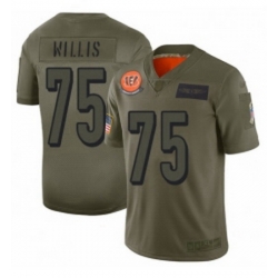 Men Cincinnati Bengals 75 Jordan Willis Limited Camo 2019 Salute to Service Football Jersey