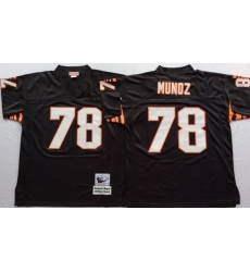 Men Cincinnati Bengals 78 Anthony Munoz Black M&N Throwback Jersey