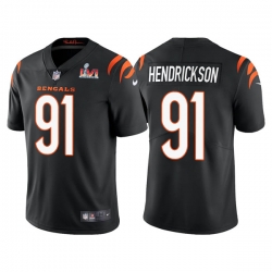 Men Cincinnati Bengals 91 Trey Hendrickson 2022 Black Super Bowl LVI Vapor Limited Stitched Jersey