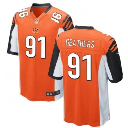 Men Nike Cincinnati Bengals #91 Robert Geathers Orange Untouchable Vapor Limited jersey