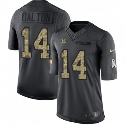Mens Nike Cincinnati Bengals 14 Andy Dalton Limited Black 2016 Salute to Service NFL Jersey