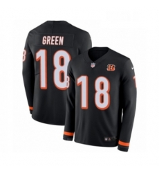 Mens Nike Cincinnati Bengals 18 AJ Green Limited Black Therma Long Sleeve NFL Jersey