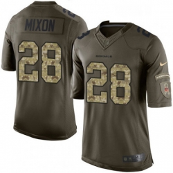 Mens Nike Cincinnati Bengals 28 Joe Mixon Limited Green Salute to Service NFL Jersey