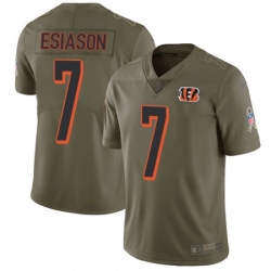 Mens Nike Cincinnati Bengals 7 Boomer Esiason Limited Olive 2017 Salute to Service NFL Jersey