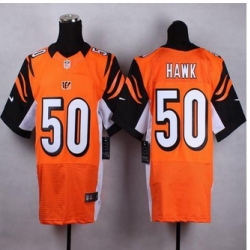New Cincinnati Bengals #50 A.J. Hawk Orange Alternate Men Stitched NFL Elite Jersey