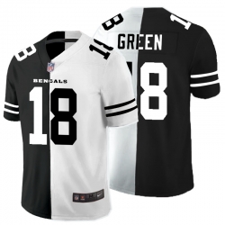 Nike Bengals 18 A.J. Green Black And White Split Vapor Untouchable Limited Jersey