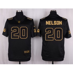 Nike Bengals #20 Reggie Nelson Black Mens Stitched NFL Elite Pro Line Gold Collection Jersey