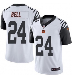 Nike Bengals 24 Vonn Bell White Men Stitched NFL Limited Rush Jersey