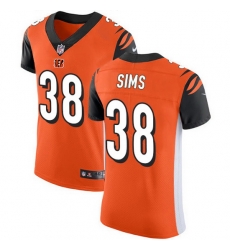 Nike Bengals 38 LeShaun Sims Orange Alternate Men Stitched NFL New Elite Jersey