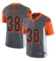 Nike Bengals 38 LeShaun Sims Silver Men Stitched NFL Limited Inverted Legend Jersey