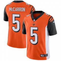 Nike Bengals #5 AJ McCarron Orange Alternate Mens Stitched NFL Vapor Untouchable Limited Jersey