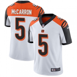 Nike Bengals #5 AJ McCarron White Mens Stitched NFL Vapor Untouchable Limited Jersey