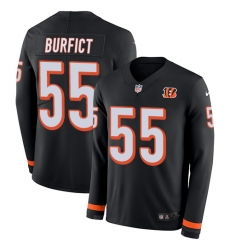 Nike Bengals #55 Vontaze Burfict Black Team Color Men Stitched NFL Limited Therma Long Sleeve Jersey