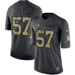 Nike Bengals #57 Vincent Rey Black Mens Stitched NFL Limited 2016 Salute to Service Jersey