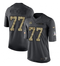 Nike Bengals #77 Andrew Whitworth Black Mens Stitched NFL Limited 2016 Salute to Service Jersey
