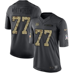 Nike Bengals #77 Andrew Whitworth Black Mens Stitched NFL Limited 2016 Salute to Service Jersey