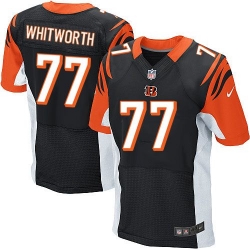 Nike Bengals #77 Andrew Whitworth Black Team Color Mens Stitched NFL Elite Jersey