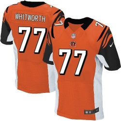 Nike Bengals #77 Andrew Whitworth Orange Alternate Mens Stitched NFL Elite Jersey