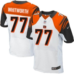 Nike Bengals #77 Andrew Whitworth White Mens Stitched NFL Elite Jersey