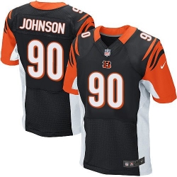 Nike Bengals #90 Michael Johnson Black Team Color Mens Stitched NFL Elite Jersey