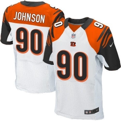 Nike Bengals #90 Michael Johnson White Mens Stitched NFL Elite Jersey