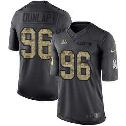 Nike Bengals #96 Carlos Dunlap Black Mens Stitched NFL Limited 2016 Salute to Service Jersey