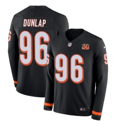 Nike Bengals #96 Carlos Dunlap Black Team Color Men Stitched NFL Limited Therma Long Sleeve Jersey