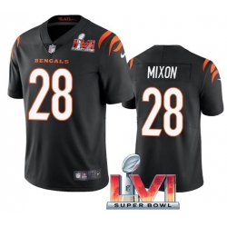 Nike Cincinati Bengals 28 Joe Mixon Black 2022 Super Bowl LVI Vapor Limited Jersey