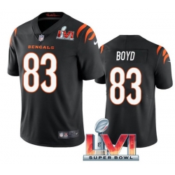 Nike Cincinati Bengals 83 Tyler Boyd Black 2022 Super Bowl LVI Vapor Limited Jersey