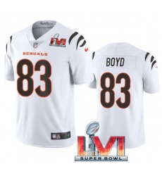 Nike Cincinati Bengals 83 Tyler Boyd White 2022 Super Bowl LVI Vapor Limited Jersey