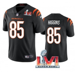 Nike Cincinati Bengals 85 Tee Higgins Black 2022 Super Bowl LVI Vapor Limited Jersey