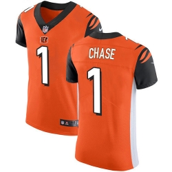 Nike Cincinnati Bengals 1 Ja 27Marr Chase Orange Alternate Men Stitched NFL New Elite Jersey
