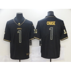 Nike Cincinnati Bengals 1 Ja'Marr Chase Black Gold Vapor Untouchable Limited Jersey