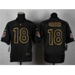 Nike Cincinnati Bengals 18 A.J. Green black Elite gold lettering fashion NFL Jersey