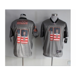 Nike Cincinnati Bengals 18 A.J. Green grey Elite USA Flag Fashion NFL Jersey