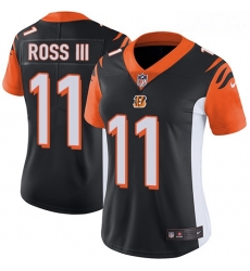 Bengals #11 John Ross III Black Team Color Women Stitched Football Vapor Untouchable Limited Jersey