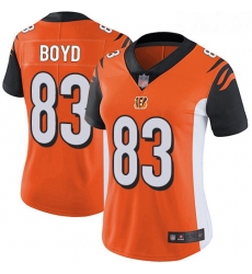 Bengals #83 Tyler Boyd Orange Alternate Women Stitched Football Vapor Untouchable Limited Jersey