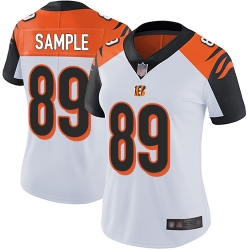 Bengals 89 Drew Sample White Women Stitched Football Vapor Untouchable Limited Jersey